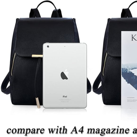 New Reon PU Leather Backpack Black A1 - Picture 8 of 8